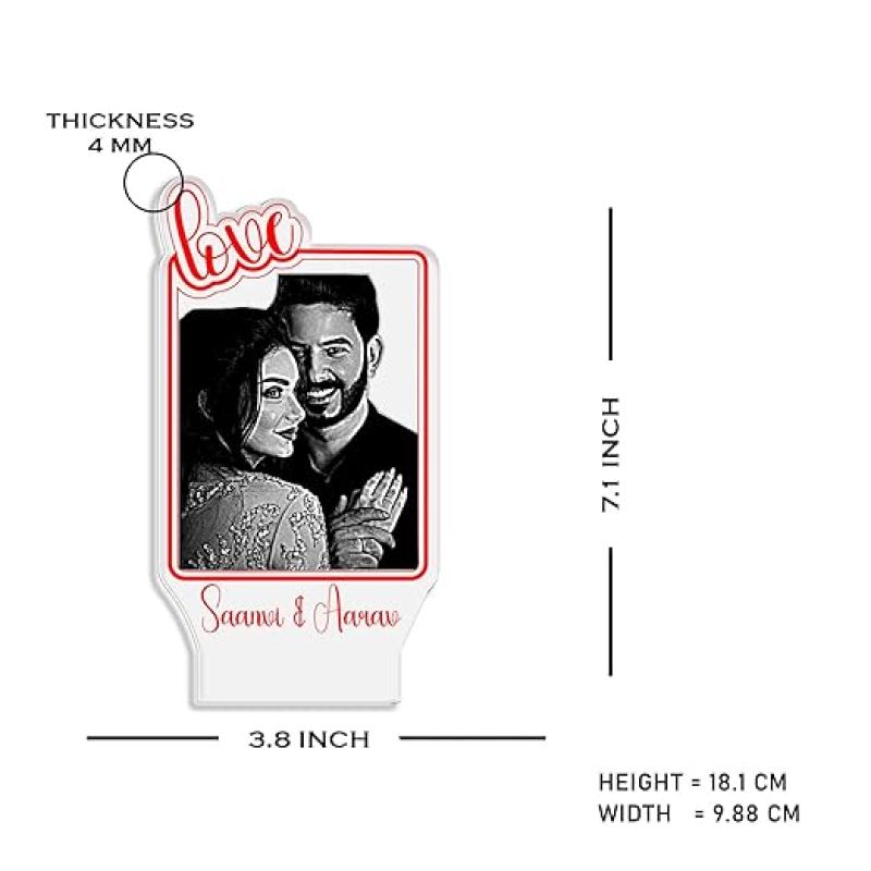 Personalized Couple Lamp with 7 Color Changing Light  Night lamp for Couple Anniversary, Wedding, Marriage, Birthday Valentine Day